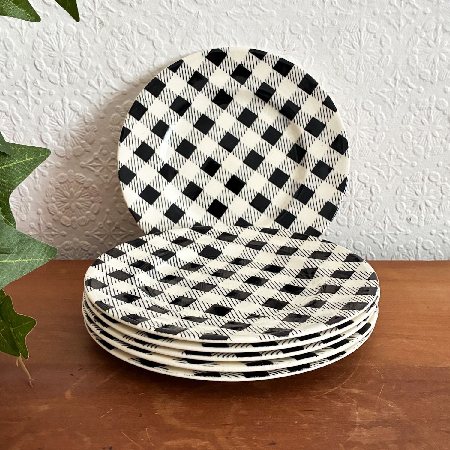 Vintage Myott Pottery Checkers Ceramic Tableware 1950s - Image 8