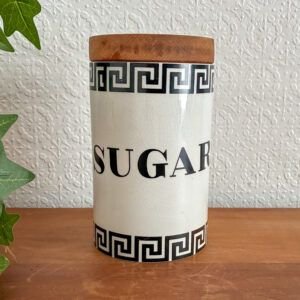 Vintage Portmeirion Pottery Greek Key Sugar Canister 1960s Image