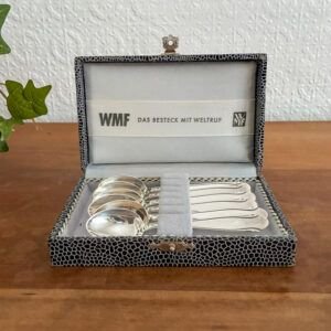 Vintage WMF Germany Boxed Silver Plated Teaspoons 1950s Image